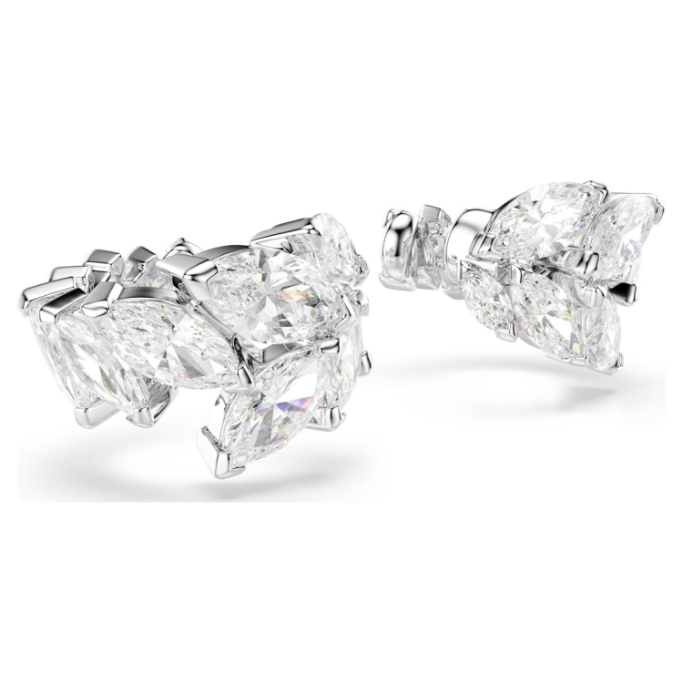 Mesmera ear cuffs Marquise cut, White, Rhodium plated